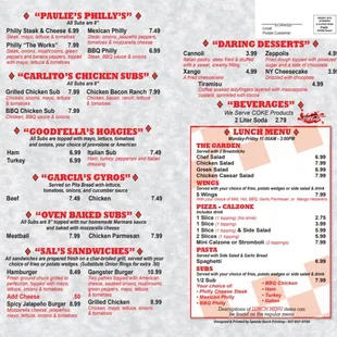 Menu (back side) Updated as 9/4/2020