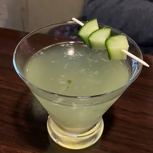 Cucumber martini - hey we&apos;re not driving.