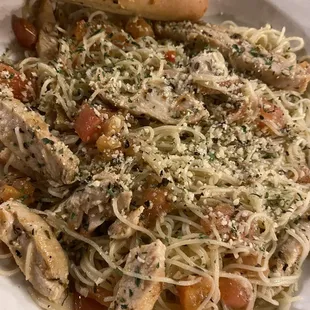 Bruschetta Chicken Pasta. Delightful.