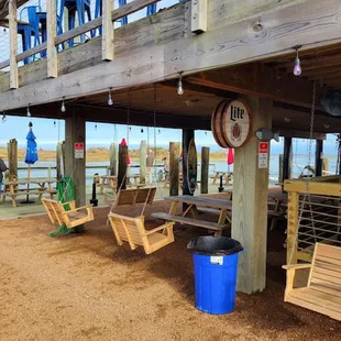 a picnic area on the beach