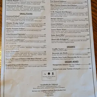 recent menu 3-5-22