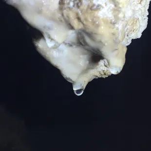 Stalactites made of calcium build up, from dripping water over thousands of years.