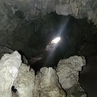 Entrance to the cave, looking from the inside out.