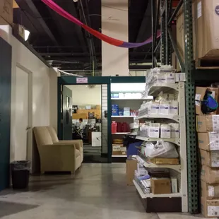 The wearhouse full of medical supplys.