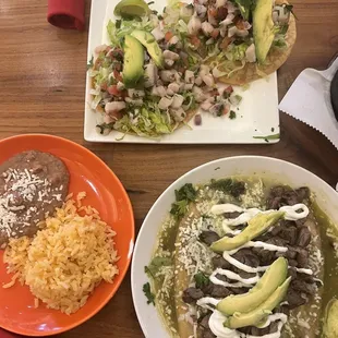 Chile relleno and flautas