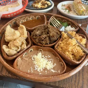 The 18.99 Barbacoa and Chicharron plate.