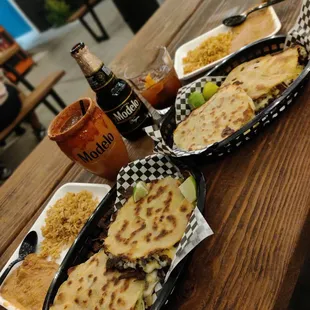 Food: 2 mulitas combos Drinks: cantarito and an old fashioned