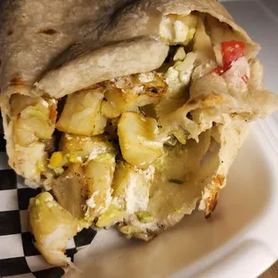 Yeah. Where's the meat. Packed with potatoes.  Da Fuq... And it was cold.