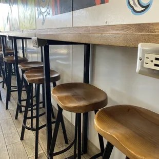 Bar seating with outlets