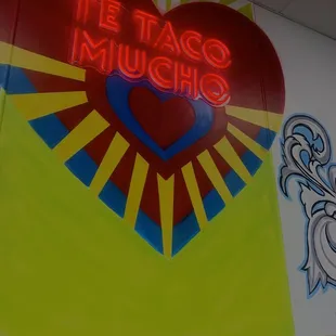 Wall located near seating area