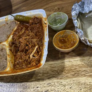 Mole pollo double beans with a Serrano for the extra kick