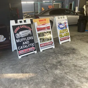Paco Make these signs for Uribe muffler &amp; window tinting