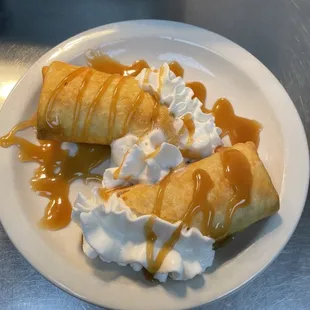 small carmel cheesecake chimi.
