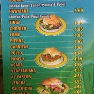 menu, bagels