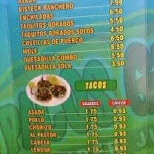 menu
