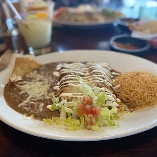 Carne asada enchiladas