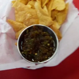 Paco's Tacos...the chips we're mediocre with lack of flavor. The salsa verde was dry and almost tasteless with no heat.