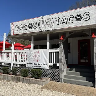 the front of the restaurant