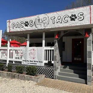 the front of the restaurant