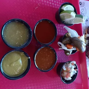 Available Taco Sauces and Condiments