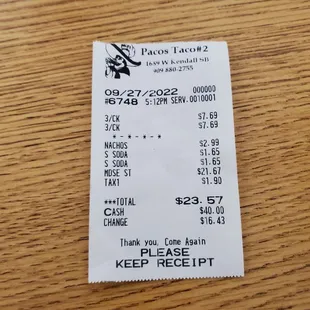 Receipt