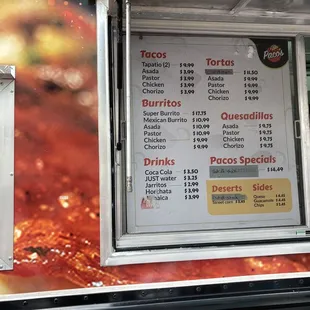 Truck menu