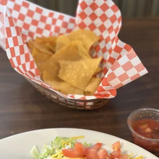 Bottomless chips and salsa from the self serve salsa bar.