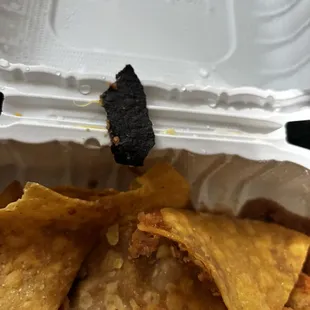 Dirty stove??? Got a burnt black gunk on these &quot;nachos&quot;