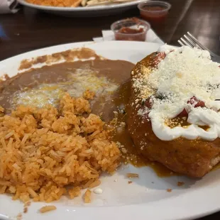 Chile Relleno was huge. Very flavorful.