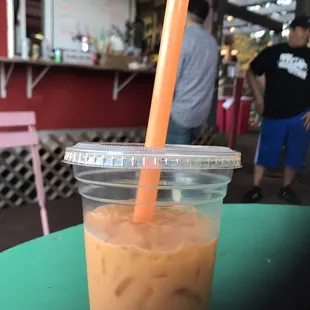 Thai ice tea! Yum! Very friendly staff and delicious food