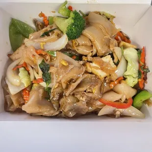 Pad kee mao or drunken noodles.