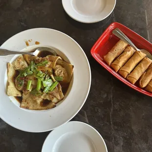 Spicy wonton and Thai Roll