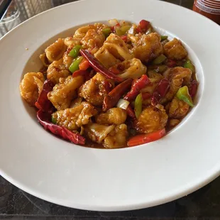 Spicy garlic squid. Thai hot baby.