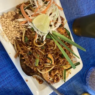 Chicken pad Thai. We asked for it not. Wasn&apos;t too bad