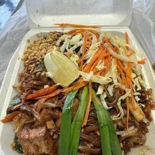 Pad Thai with tofu to go.