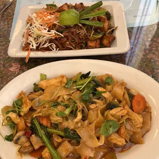 Pad Thai and drunken noodles
