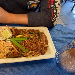 Beef pad Thai. On the spicier side