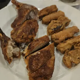 Fried ducks and vegetables