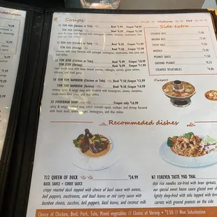 More menu items