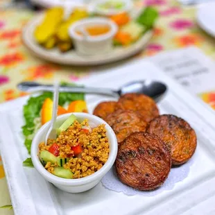 a plate of food on a table