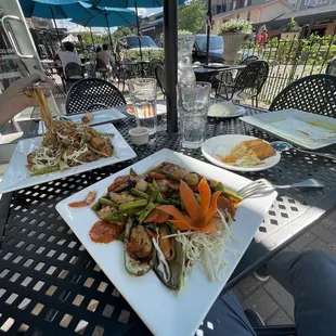 Thai seafood on the patio