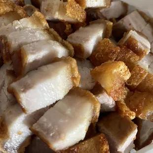 Crispy pork belly.