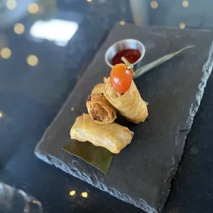 Crispy pork egg rolls