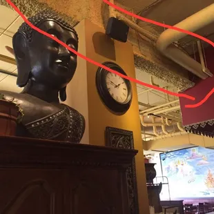 The circled area is the type of ceiling beam we saw the mouse run across.