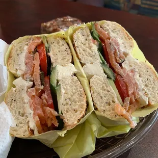 Smoked Salmon Bagel Lunch Sandwich