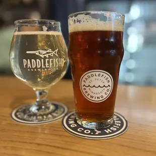 Red ale and a seltzer
