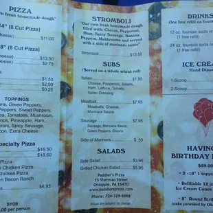 menu