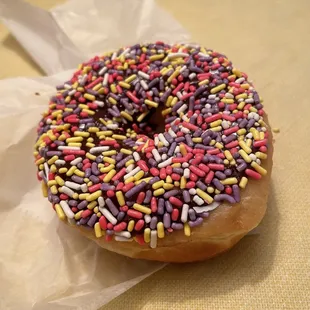 a doughnut with sprinkles