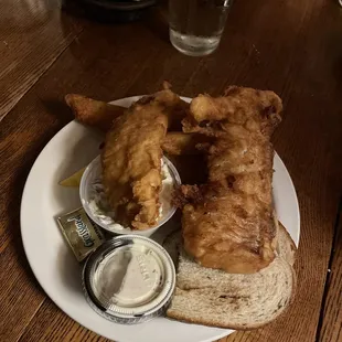 a plate of fish and chips
