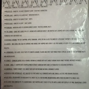 Draft menu